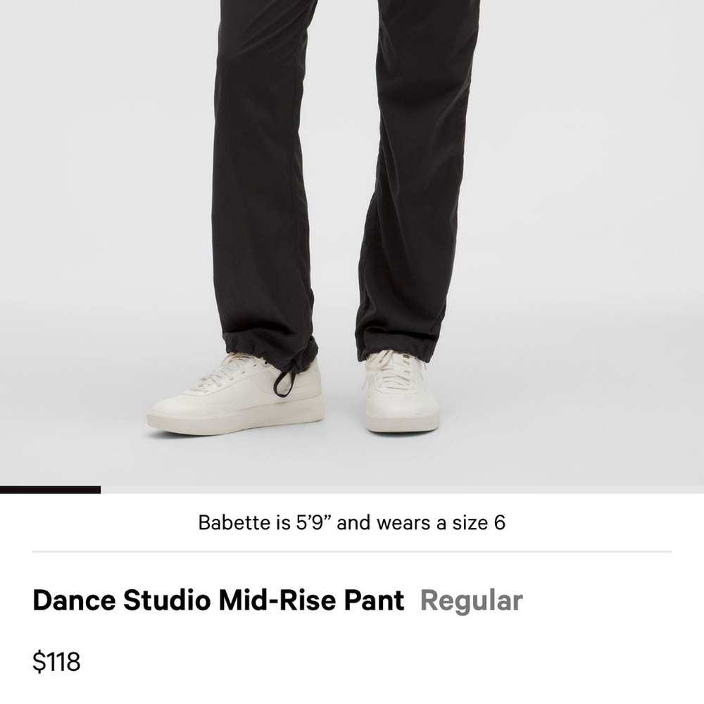 Black Mid-Rise Dance Studio Pants